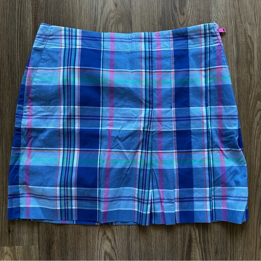 Polo by Ralph Lauren Blue Plaid Skort with Pink & Teal Stripes